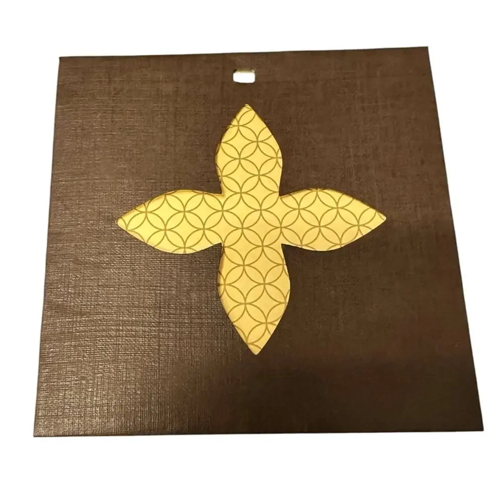 Louis Vuitton Gift Tag Note Card & 42” Brown Leather Tie Packaging Set